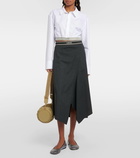 Loewe Asymmetric wool midi skirt