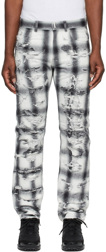 Photo: Givenchy Black & White Destroyed Flannel Trousers