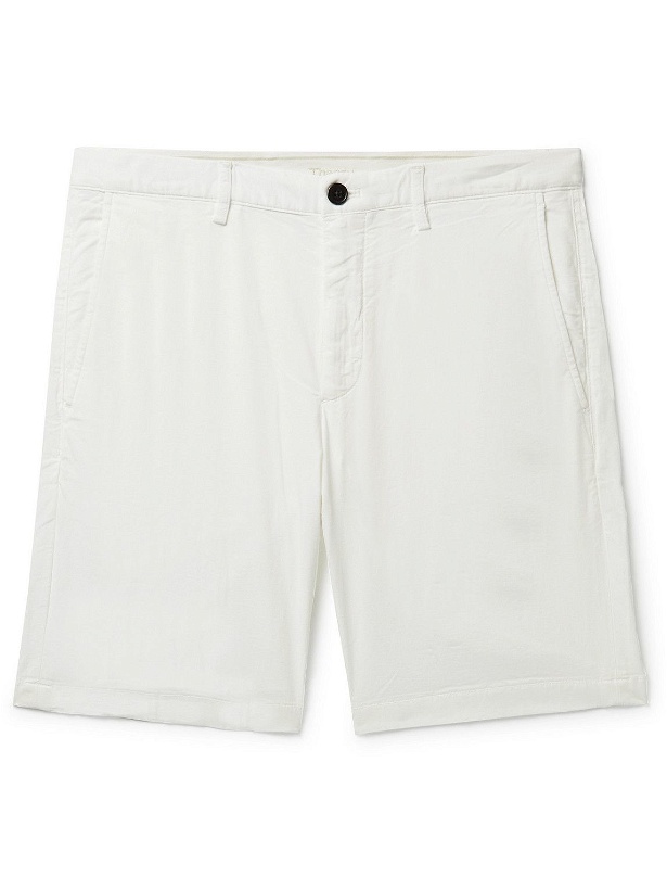 Photo: Theory - Zaine Straight-Leg Cotton-Blend Twill Shorts - White