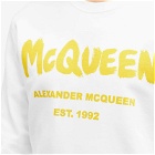 Alexander McQueen Men's Graffiti Logo Crew Sweat in White/Yellow