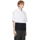 Neil Barrett White and Black Poplin Pocket Shirt