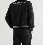 BALMAIN - Logo-Print Shell Bomber Jacket - Black