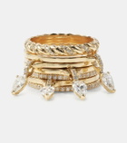 Rainbow K Drop Alliances 18kt gold rings with diamonds