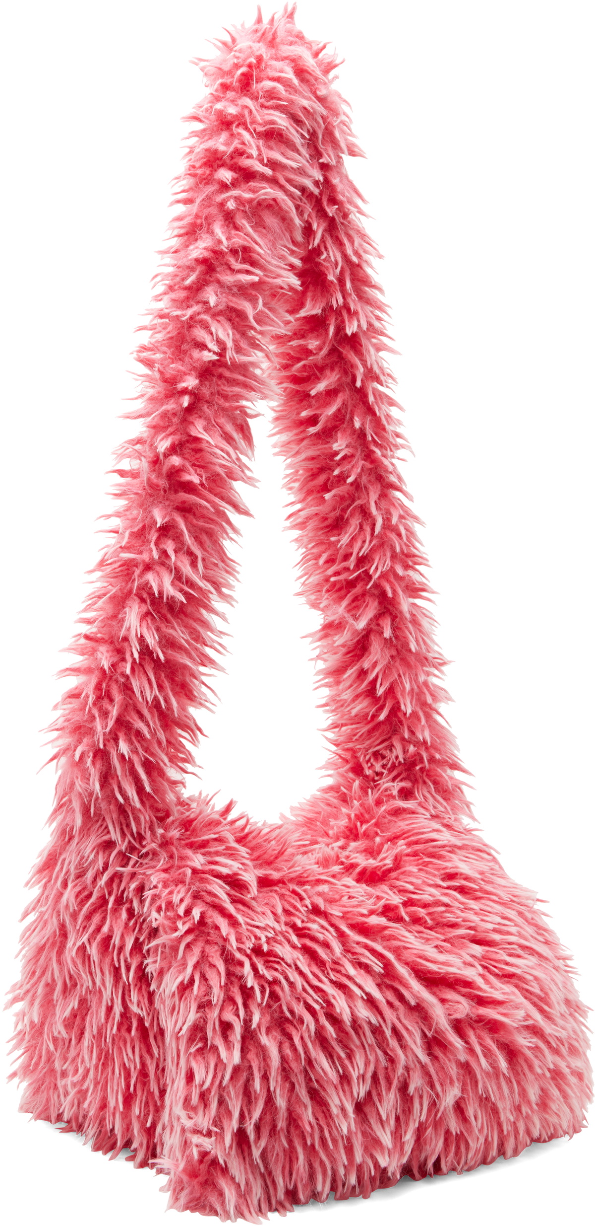 ERL Pink Faux-Fur Messenger Bag