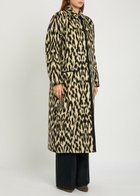 Forte_forte Moiré-jacquard Wool-blend Coat Leopard