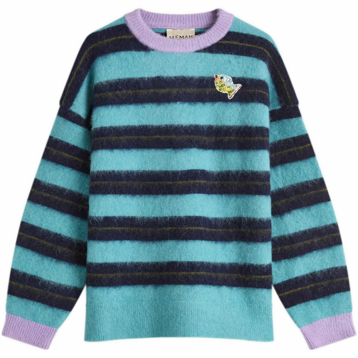 ALÉMAIS Women's Domenica Teal Sweater in Stripe