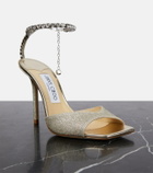 Jimmy Choo Saeda 100 embellished glitter sandals