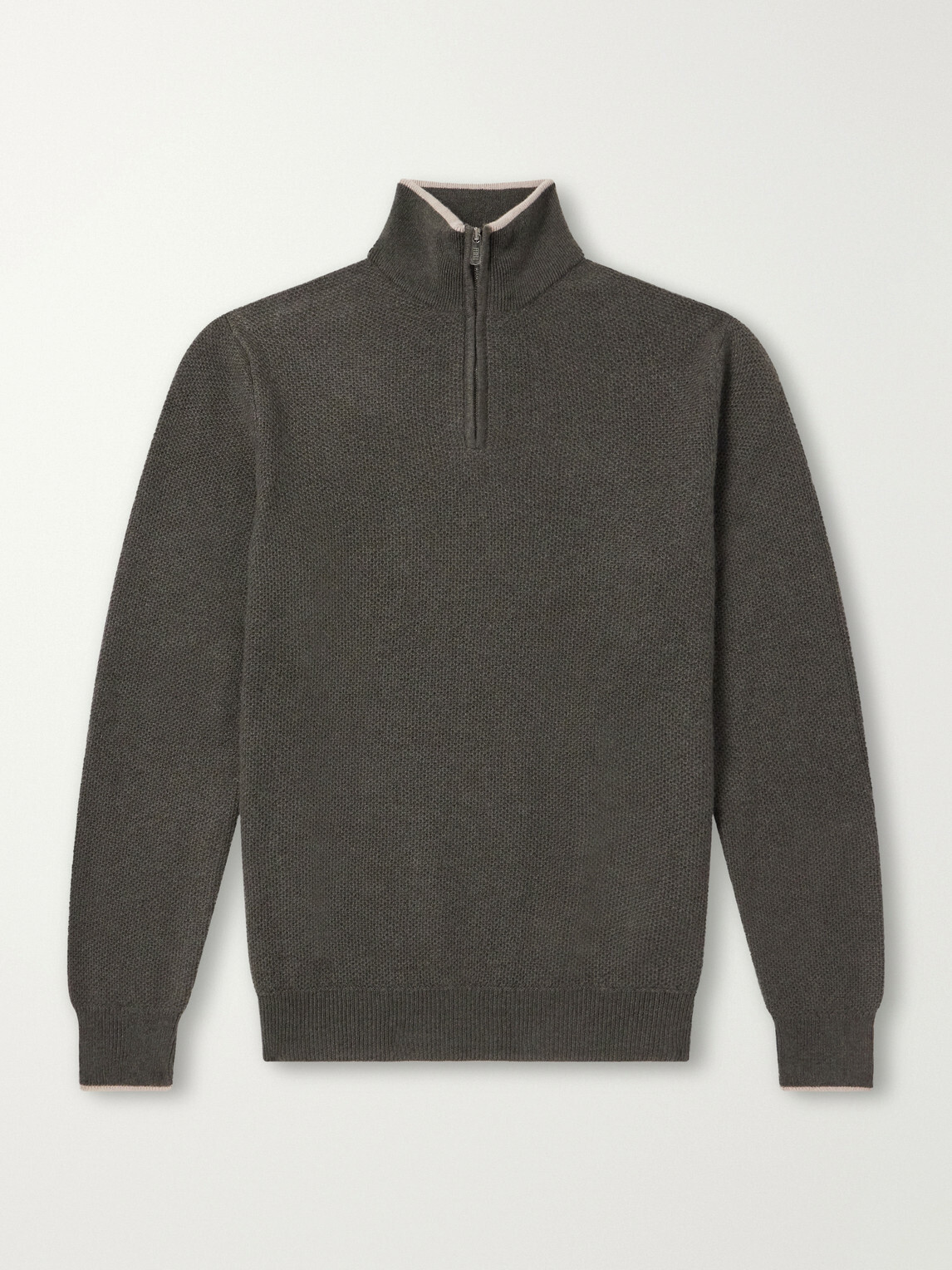 FEDELI - Ape Half-Zipped Cashmere Sweater - Green
