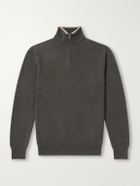 FEDELI - Ape Half-Zipped Cashmere Sweater - Green