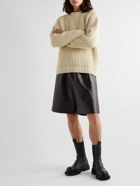 Raf Simons - Metallic Ribbed Wool and Mohair-Blend Sweater - Neutrals