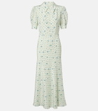 Alessandra Rich Floral silk midi dress