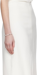 Numbering Silver & White Beads Bracelet
