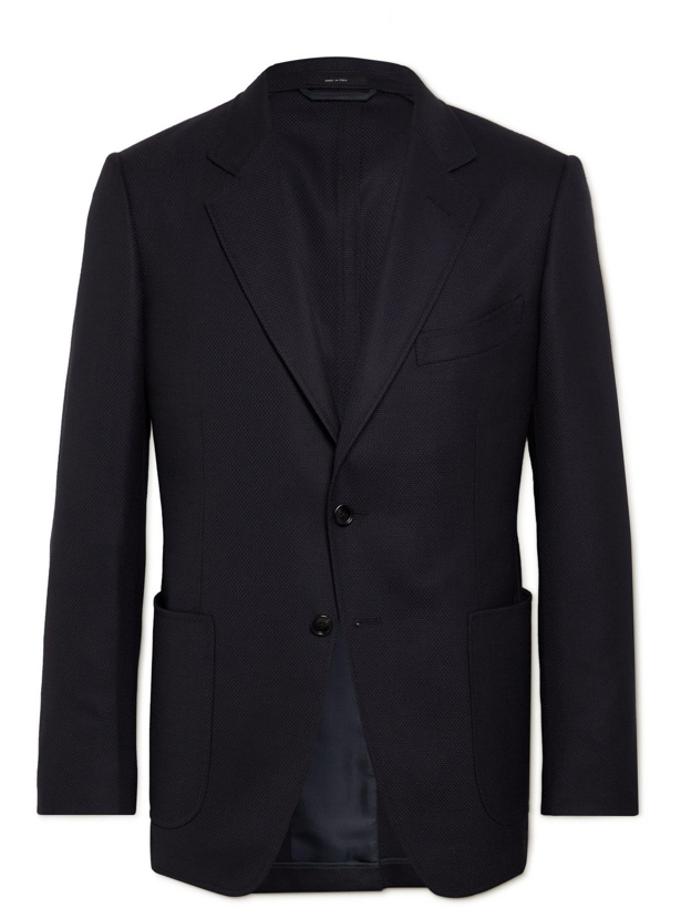 Photo: TOM FORD - O'Connor Slim-Fit Unstructured Wool-Mesh Blazer - Blue