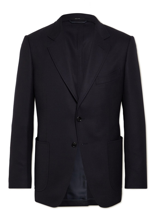 Photo: TOM FORD - O'Connor Slim-Fit Unstructured Wool-Mesh Blazer - Blue