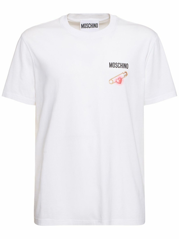 Photo: MOSCHINO Heart Safety Pin T-shirt