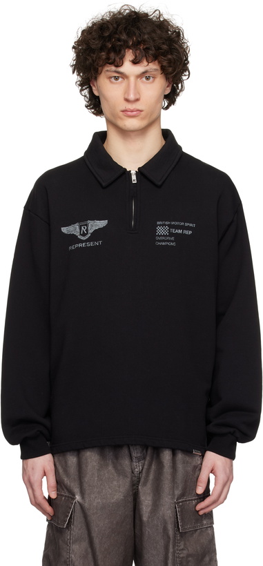 Photo: Represent Black 'Team Rep' Quarter Zip Sweatshirt
