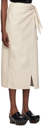 Nanushka Beige Carola Vegan Leather Midi Skirt