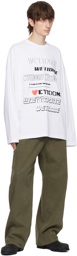 We11done White Printed Long Sleeve T-Shirt