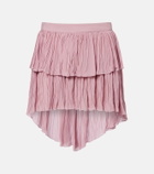 Blumarine Plissé tiered georgette miniskirt