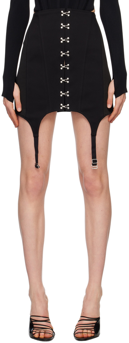 Dion Lee Black Corset Garter Miniskirt Dion Lee