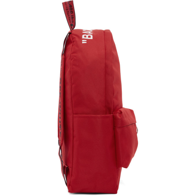 Off-White Red Quote Backpack Off-White