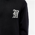 Han Kjobenhavn Men's Intarsia Logo Crewneck Knit in Black