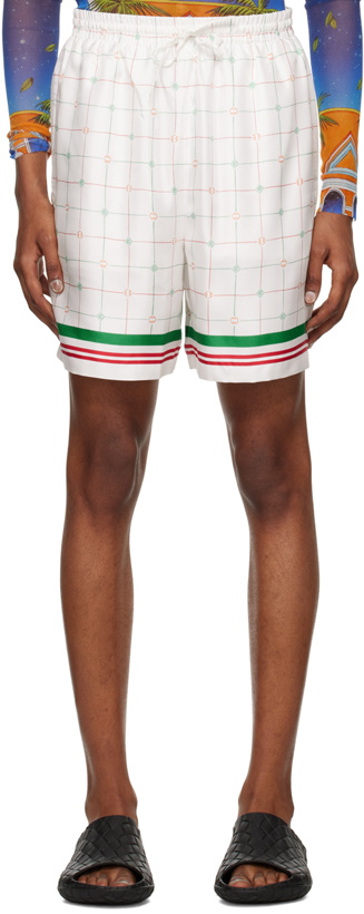 Photo: Casablanca White Tennis Club Check Shorts
