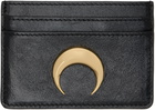 Marine Serre Black Smooth Leather Moon Charm Card Holder