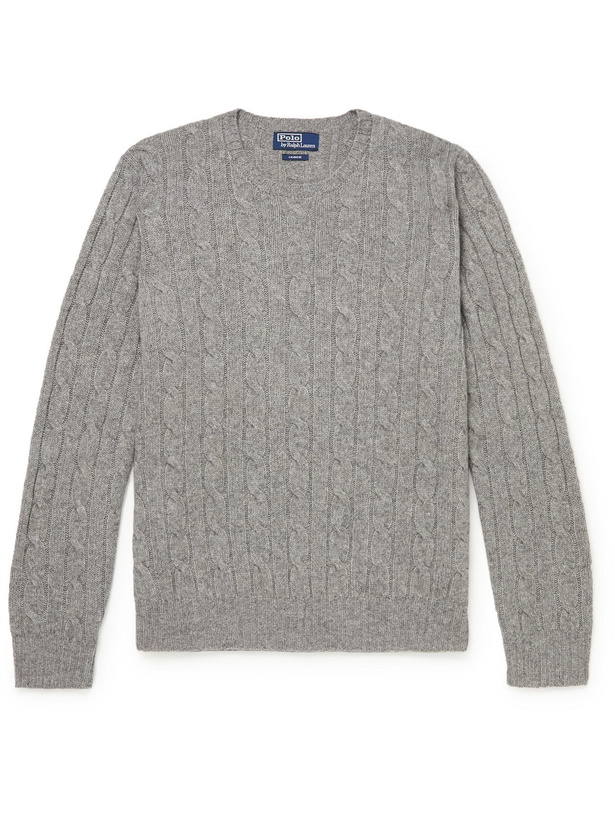 Photo: Polo Ralph Lauren - Cable-Knit Cashmere Sweater - Gray