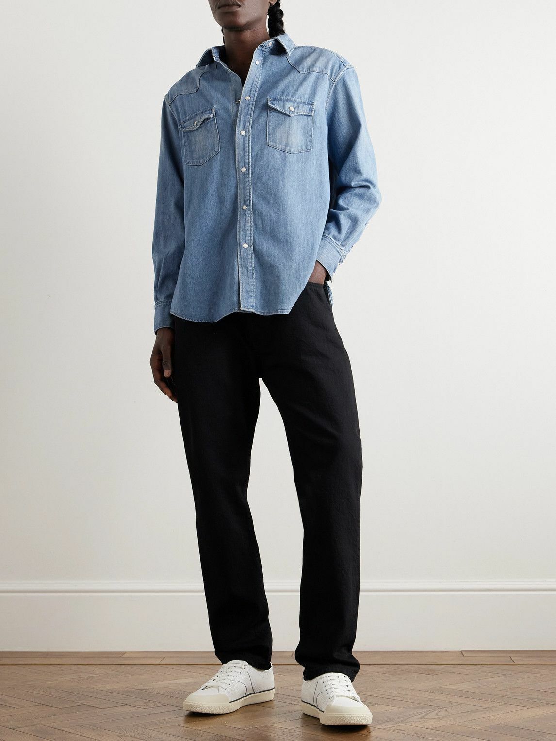 CELINE - Denim Western Shirt - Blue Celine