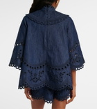 Zimmermann Mahon broderie anglaise denim top