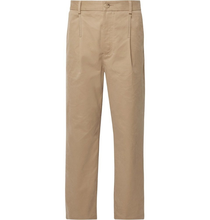 Photo: Acne Studios - Pleated Brushed Cotton-Twill Chinos - Men - Sand