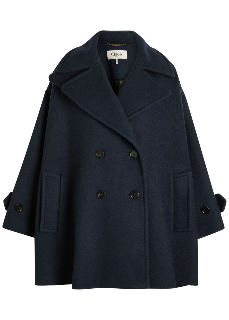 コート Chloe Double-Breasted Black Coat In Wool Blend Chloé Double-breasted black coat in wool blend | TheDoubleF