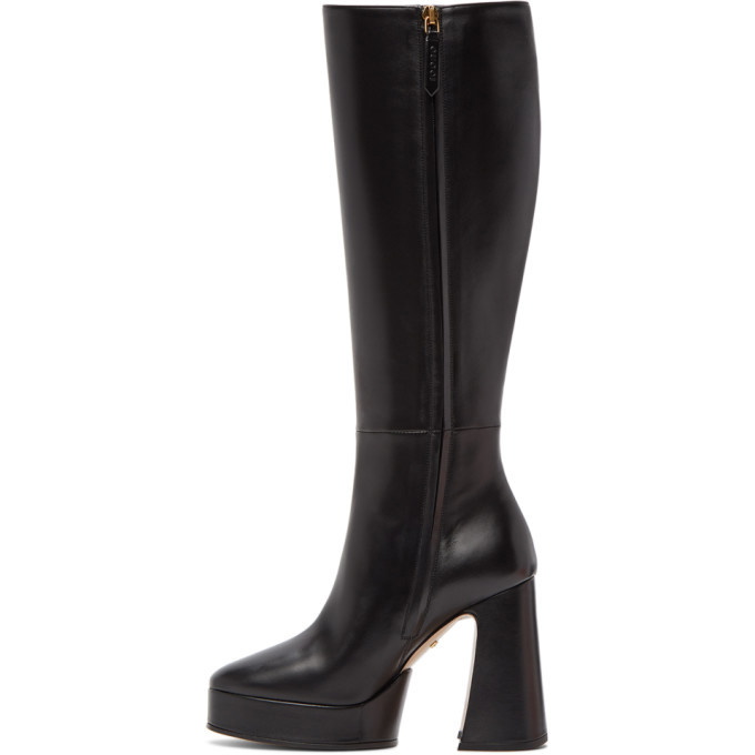 Gucci Leather Knee High Boots in Black –