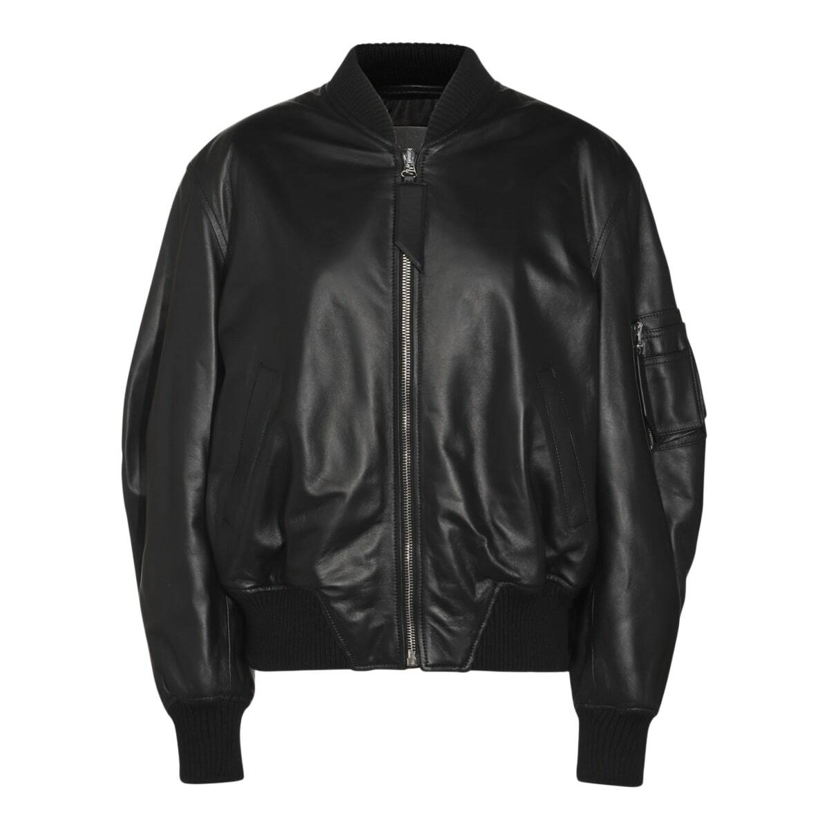 The Attico Oversized leather bomber jacket The Attico