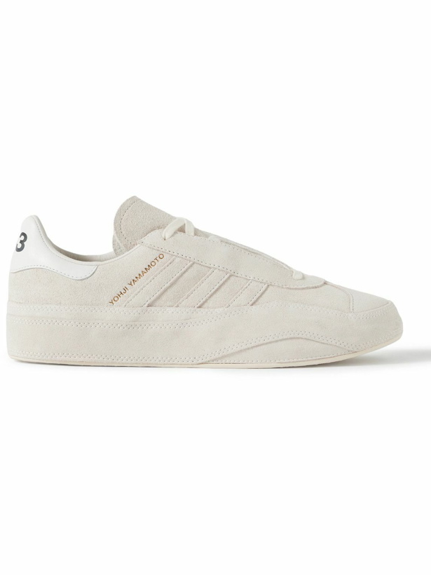 Photo: Y-3 - Gazelle Leather-Trimmed Suede Sneakers - Neutrals
