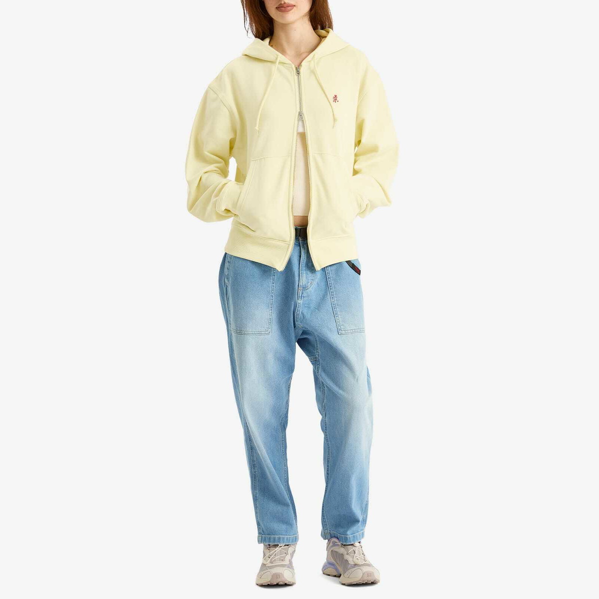 Gramicci Women's One Point Zip Hoodie in Lemon