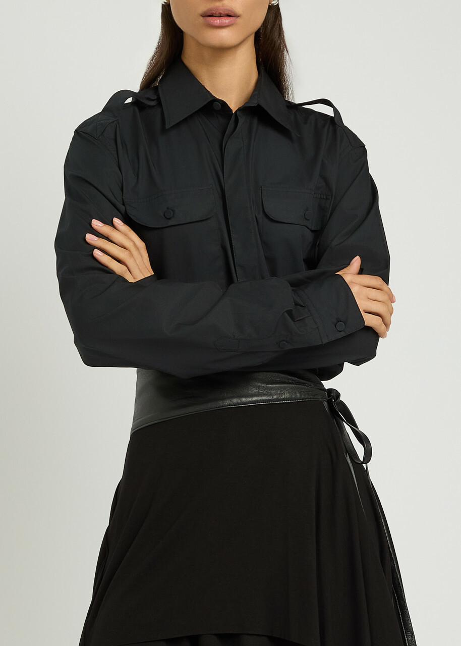 Aaron Esh Military Cotton-poplin Shirt Black