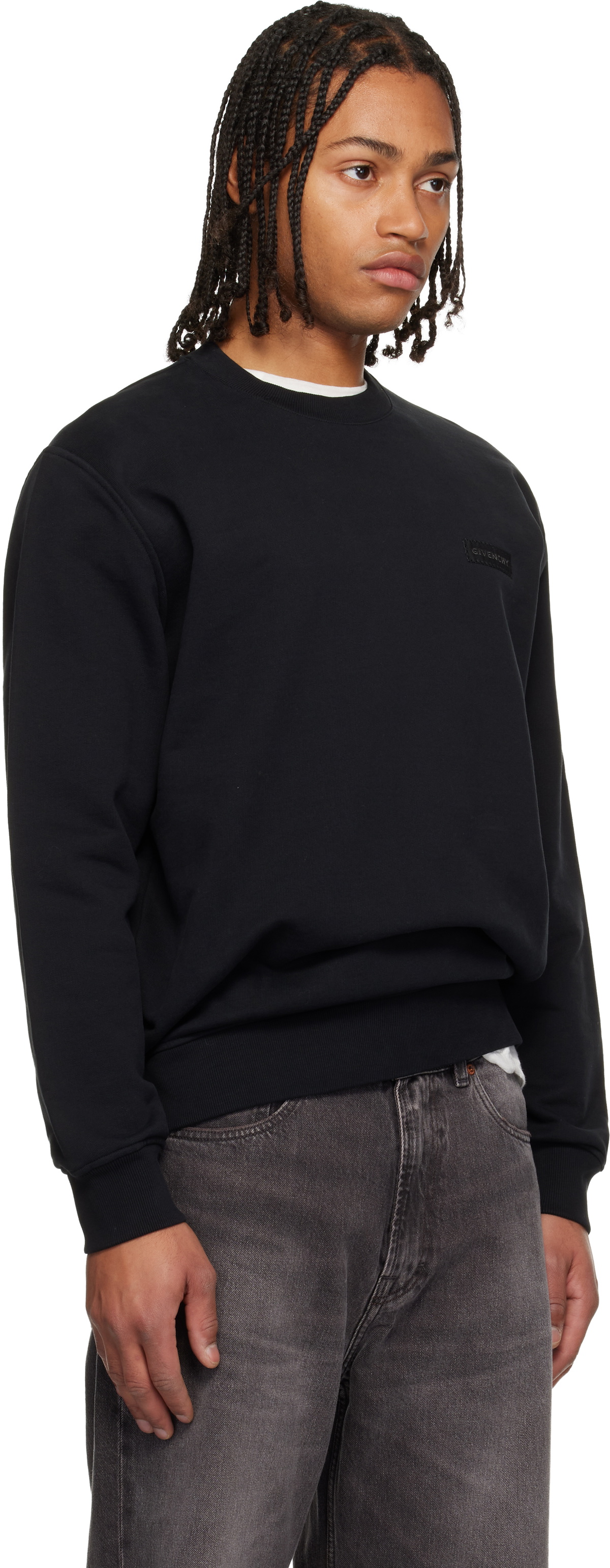 Givenchy Black 'GIVENCHY' Patch Sweatshirt