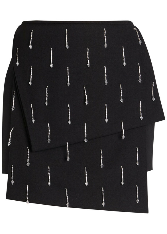 Photo: Armarium Mina Crystal-embellished Wool Mini Skirt Black