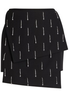 Armarium Mina Crystal-embellished Wool Mini Skirt Black