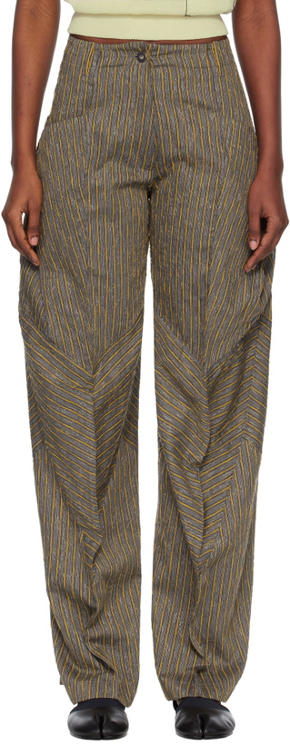 Photo: Kiko Kostadinov Gray & Yellow Centennial Trousers
