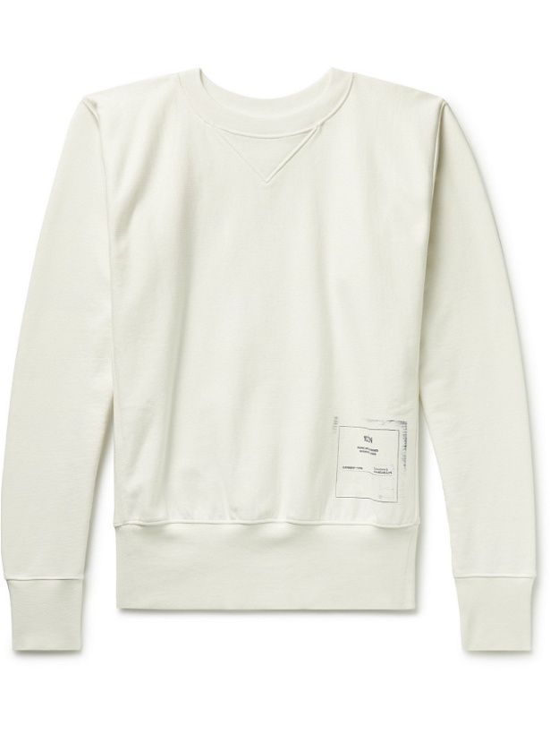 Photo: MAISON MARGIELA - 1Con Printed Loopback Cotton-Jersey Sweatshirt - White