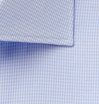 Ermenegildo Zegna - Light-Blue Cutaway-Collar Puppytooth Cotton Shirt - Blue