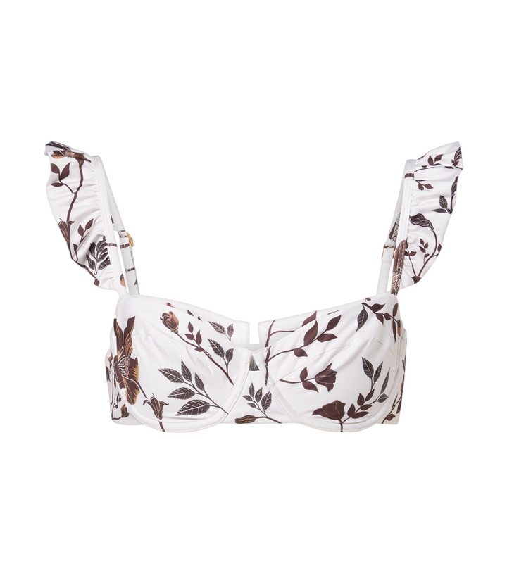 Photo: Agua by Agua Bendita Kiwi floral ruffled bikini top