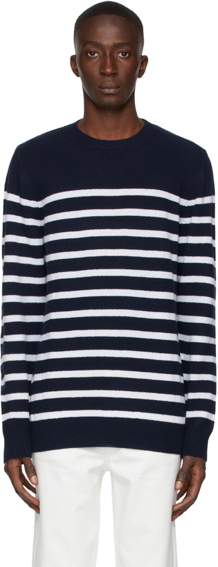 Photo: A.P.C. Navy & White Travis Sweater