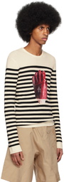 JW Anderson Off-White Striped Glove Sweater