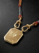 Marie Lichtenberg - Mini Scapular Gold, Diamond and Cord Necklace