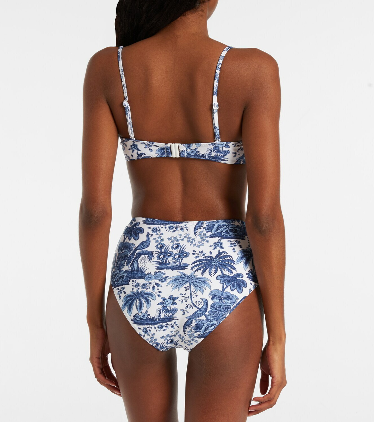 Staud Devon printed high-rise bikini bottoms