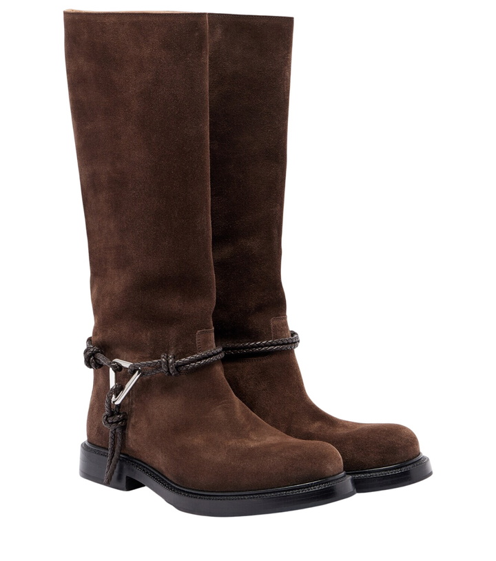 Photo: Bottega Veneta James Knot suede knee-high boots